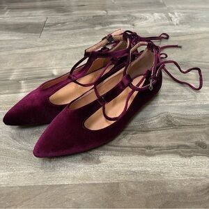 Yoki Ballet Flat T-Straps with Ankle Wrap